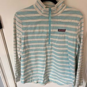 Very gently worn Vineyard Vine Shep Shirt with baby blue stripe